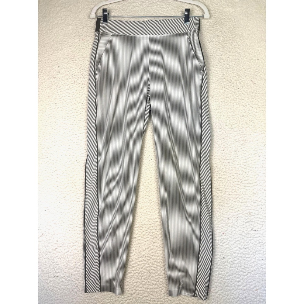 Athleta Pants Womens 4 Black White Brooklyn Textured Ankle‎ City Stripe Active